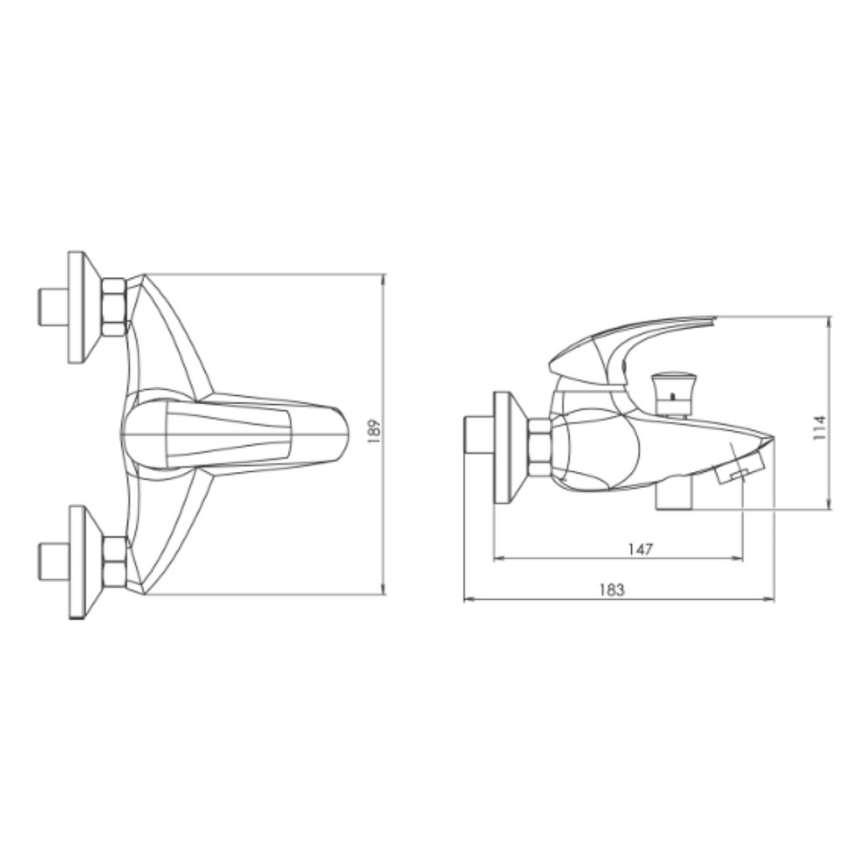 Novaservis - Vanová baterie METALIA lesklý chrom