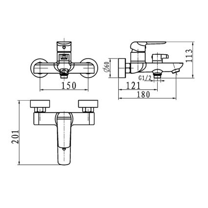 Novaservis - Vanová baterie NOBLESS TINA bílá