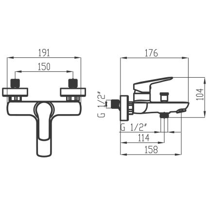 Novaservis - Vanová sada s baterií METALIA lesklý chrom