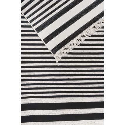 Oboustranný koberec KILIM GOLD 60x120 cm černá/bílá