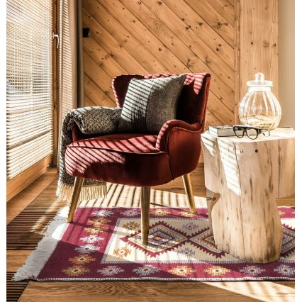 Oboustranný orientální koberec KILIM 80x150 cm červená/béžová