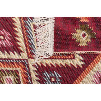 Oboustranný orientální koberec KILIM 80x150 cm červená/béžová