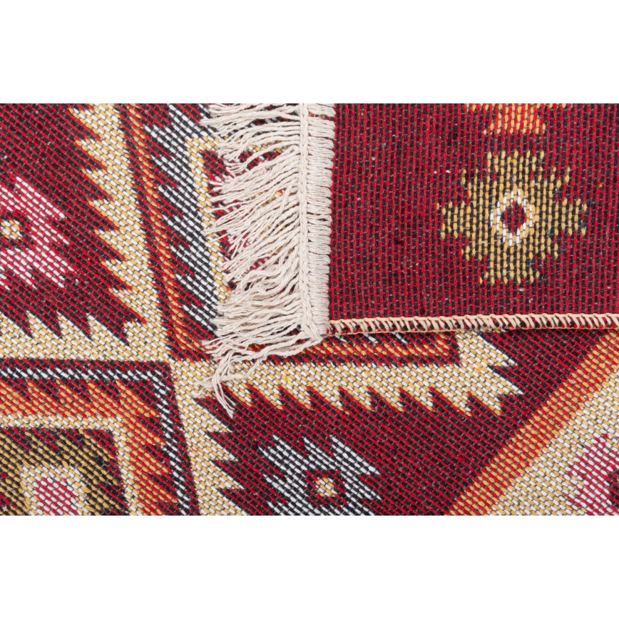Oboustranný orientální koberec KILIM 80x150 cm červená/béžová