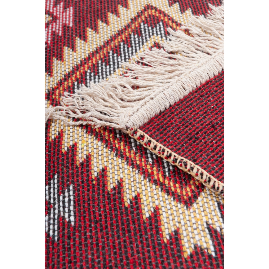 Oboustranný orientální koberec KILIM 80x150 cm červená/béžová