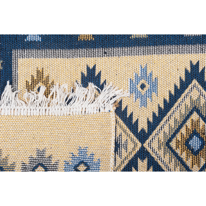 Oboustranný orientální koberec KILIM 80x150 cm modrá/béžová