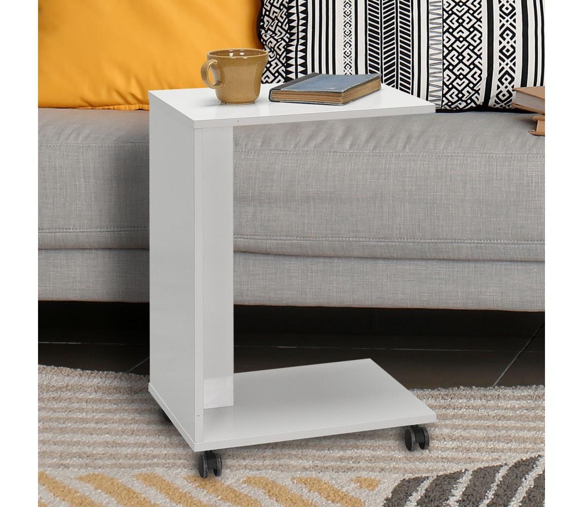 Adore Furniture Odkládací stolek 65x35 cm bílá 