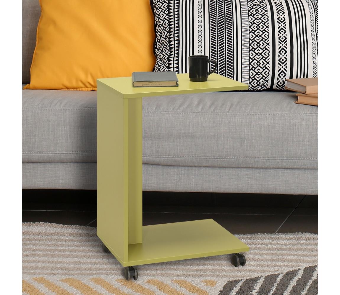 Adore Furniture Odkládací stolek 65x35 cm zelená 