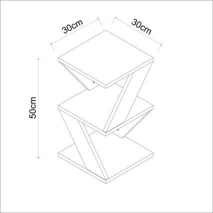 Odkládací stolek ALBENI 30x30 cm hnědá