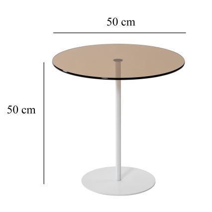 Odkládací stolek CHILL 50 cm bílá/bronzová