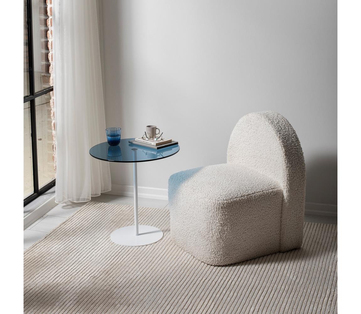  Odkládací stolek CHILL 50x50 cm bílá/modrá 