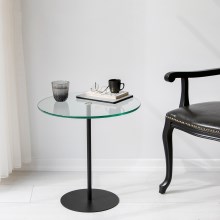Odkládací stolek CHILL 50x50 cm černá/čirá