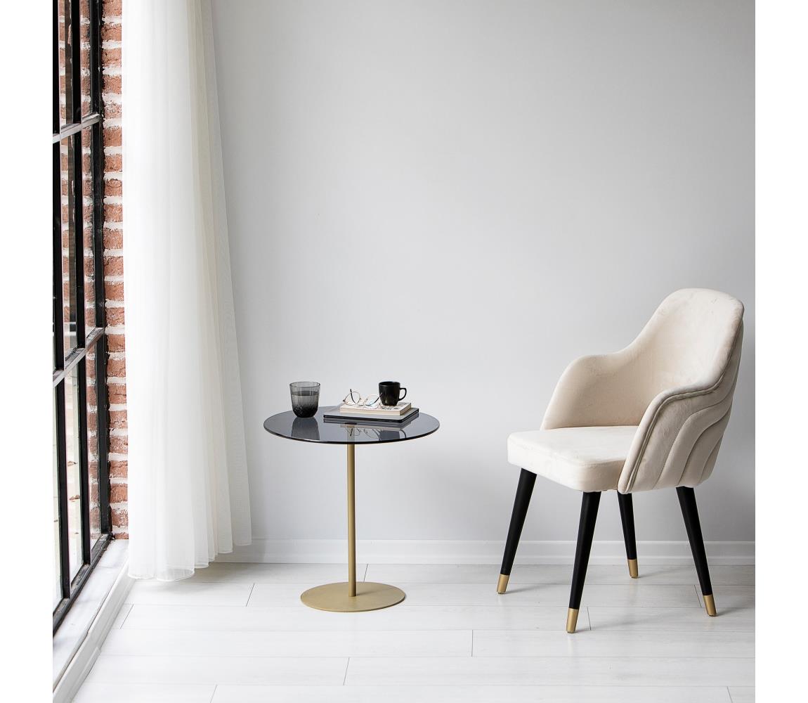  Odkládací stolek CHILL 50x50 cm zlatá/černá 