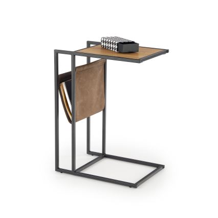 Odkládací stolek COMPACT 47x33 cm černá/hnědá