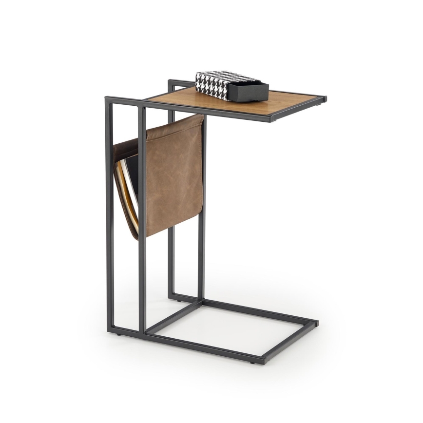 Odkládací stolek COMPACT 47x33 cm černá/hnědá
