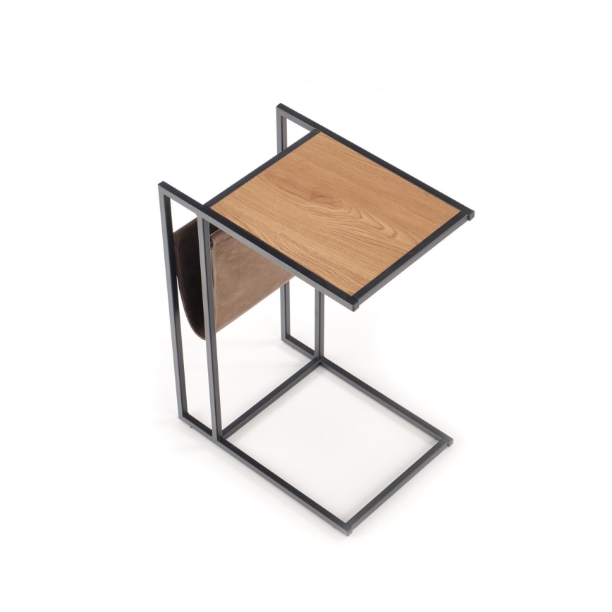 Odkládací stolek COMPACT 47x33 cm černá/hnědá