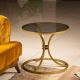 Odkládací stolek CORLEAONE 57,8x60 cm zlatá/černá