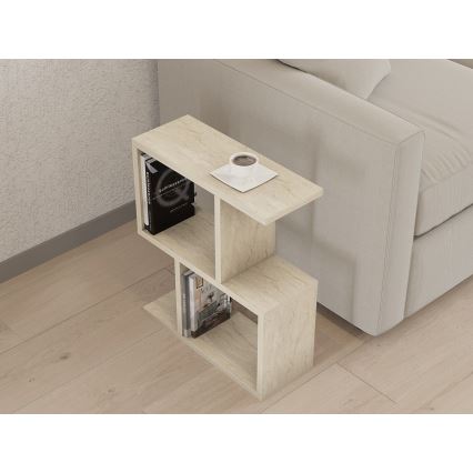 Odkládací stolek CROS 45x17 cm dekor mramoru/béžová