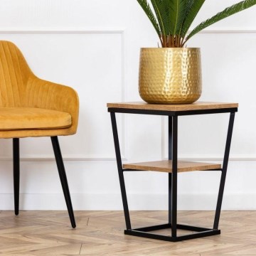 Odkládací stolek EXPAND 40x40 cm černá/hnědá