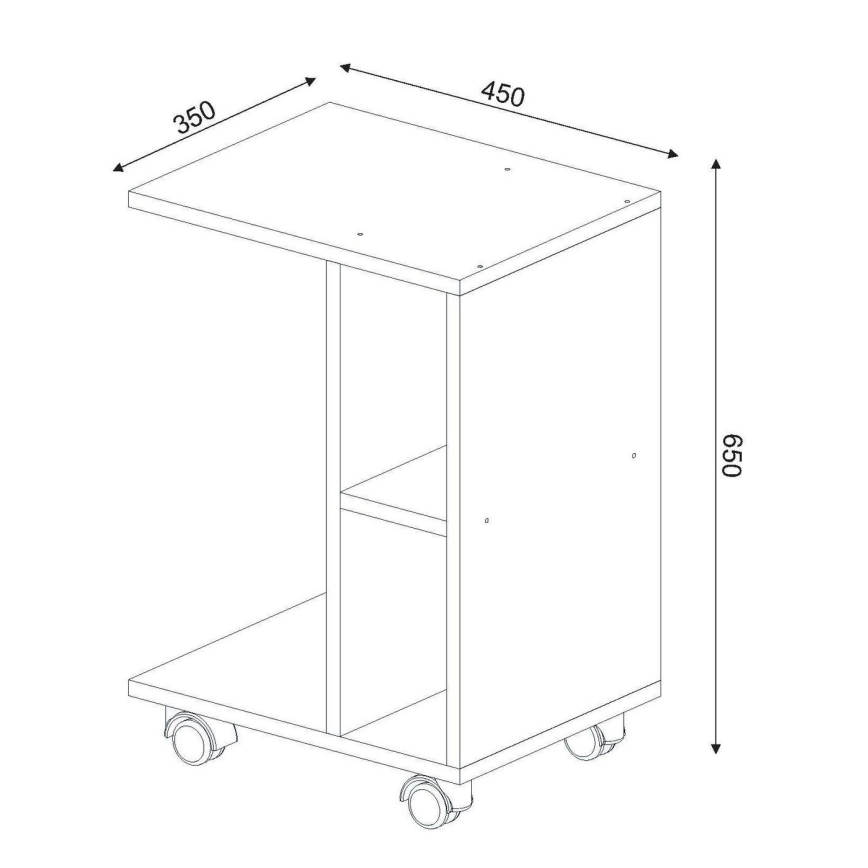 Odkládací stolek GENERAL 65x45 cm bílá