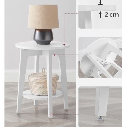 Odkládací stolek KAEL 40 cm bílá