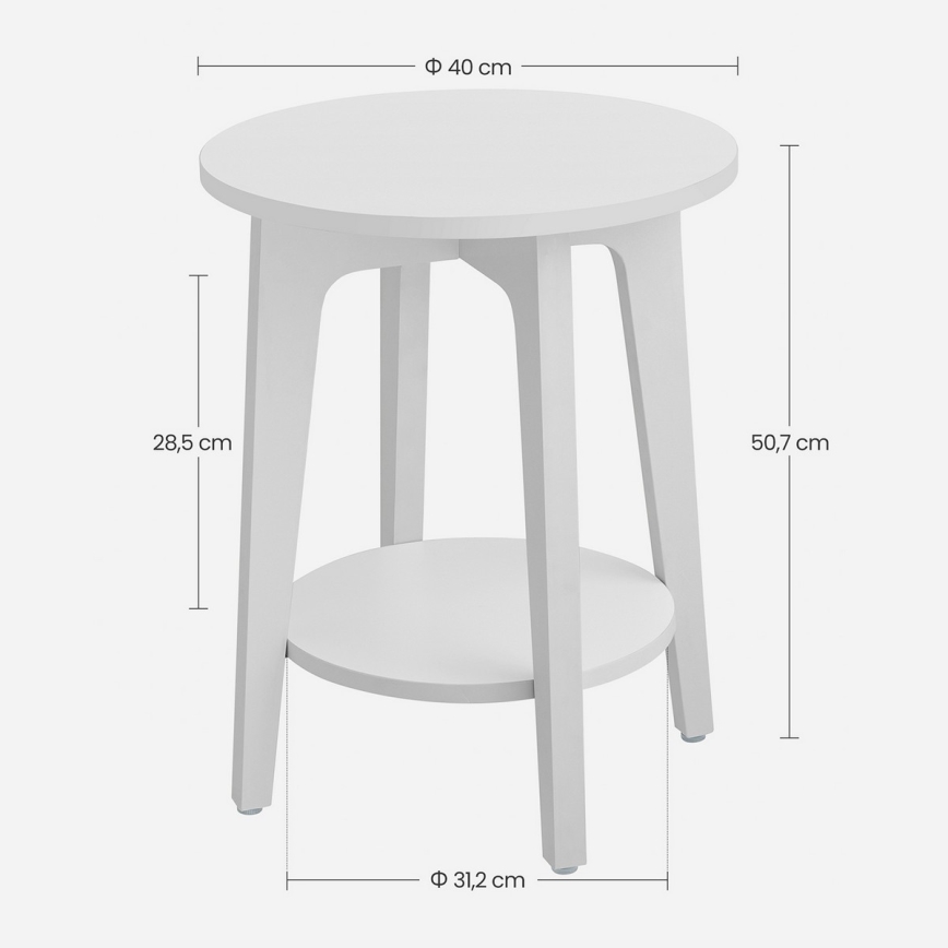 Odkládací stolek KAEL 40 cm bílá