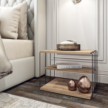 Odkládací stolek LIFON 50x40 cm hnědá/černá