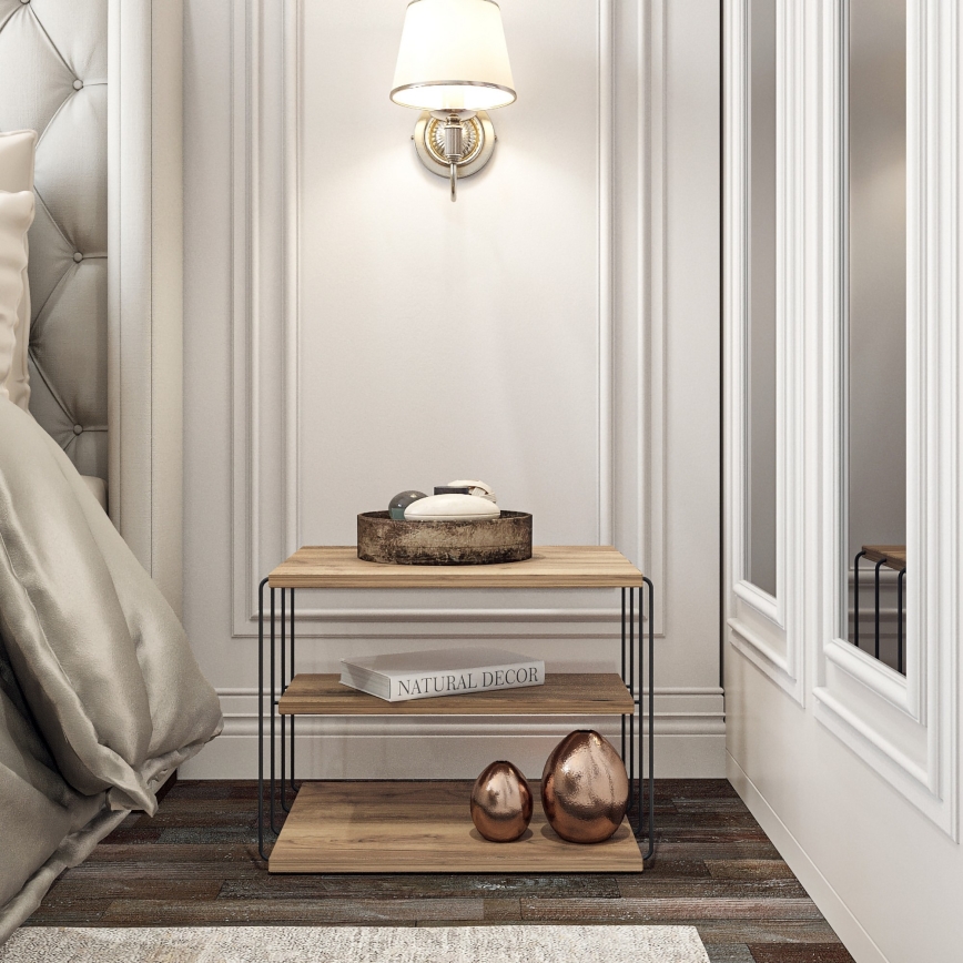 Odkládací stolek LIFON 50x40 cm hnědá/černá