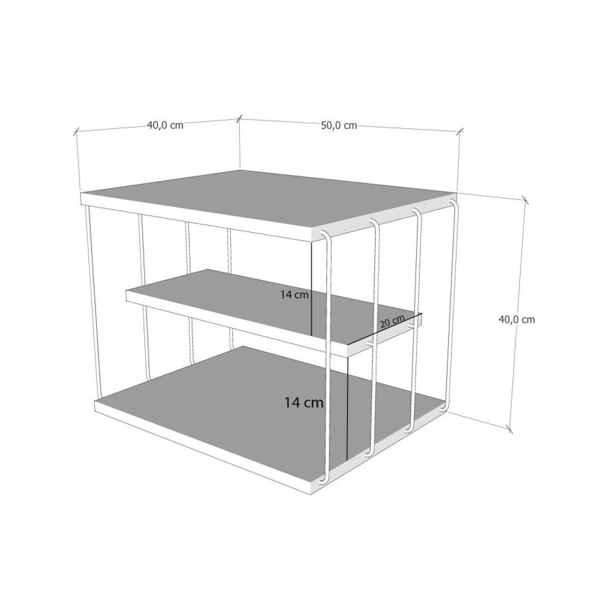 Odkládací stolek LIFON 50x40 cm hnědá/černá