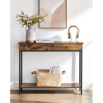 Odkládací stolek LUVOR 100x30 cm hnědá/černá