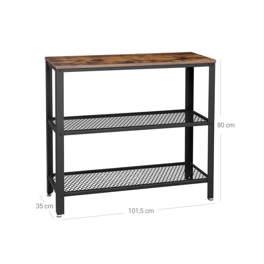 Odkládací stolek LUVOR 102x35 cm hnědá/černá