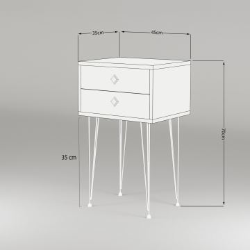 Odkládací stolek MELINOS 70x45 cm hnědá