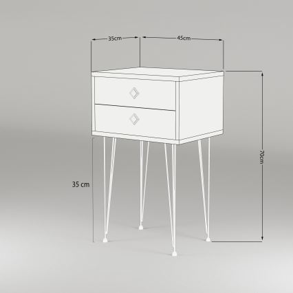 Odkládací stolek MELINOS 70x45 cm hnědá