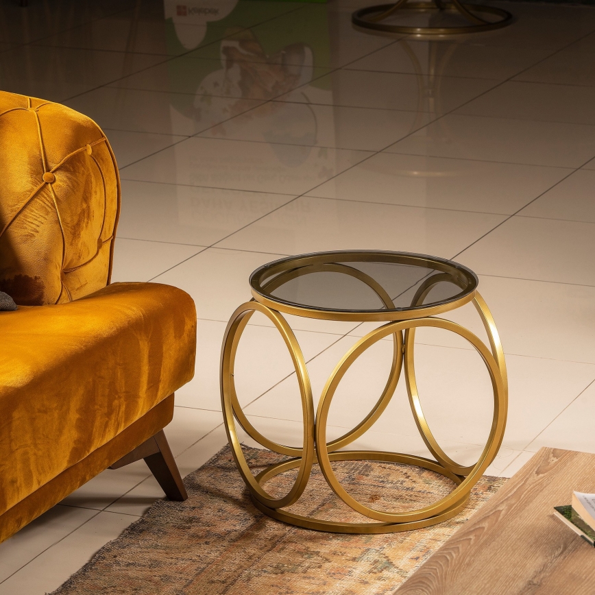 Odkládací stolek MIMO 40 cm zlatá/černá