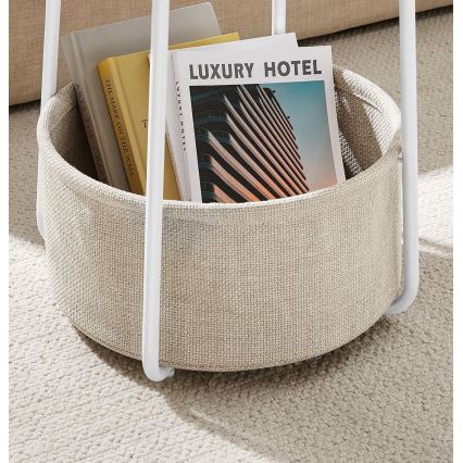 Odkládací stolek NOIRA 45 cm bílá/světle hnědá