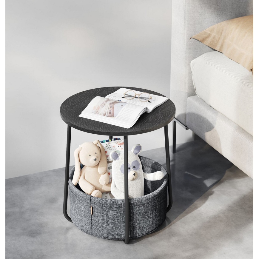 Odkládací stolek NOIRA 45 cm černá/šedá