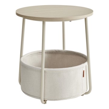 Odkládací stolek NOIRA 45 cm krémová/bílá