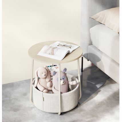 Odkládací stolek NOIRA krémová/bílá