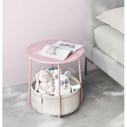Odkládací stolek NOIRA růžová/bílá