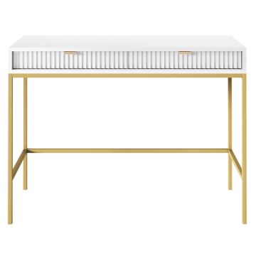 Odkládací stolek NOVA 77x104 cm bílá/zlatá