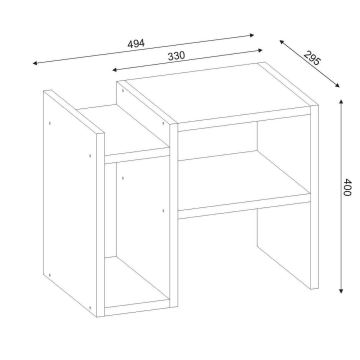 Odkládací stolek PIYON 40x49,4 cm bílá
