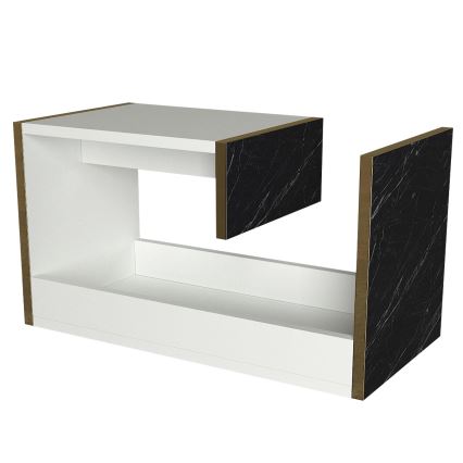 Odkládací stolek RAVENNA 60x29,5 cm bílá/černá