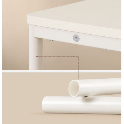 Odkládací stolek s vestavěnou zásuvkou a USB porty ROD 45x18 cm bílá