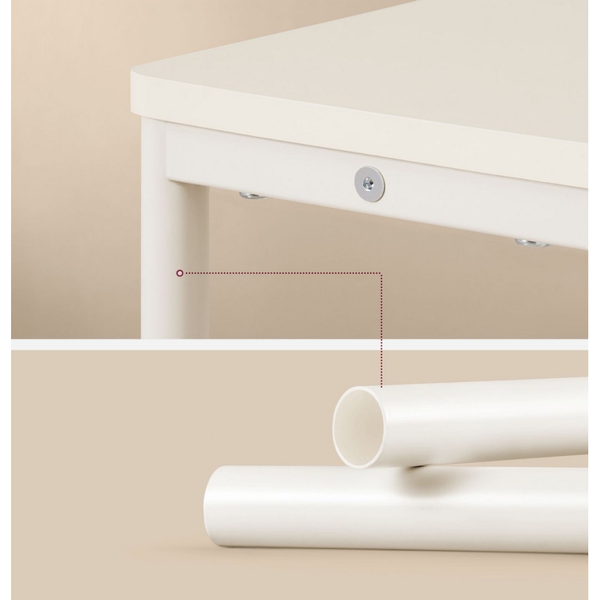 Odkládací stolek s vestavěnou zásuvkou a USB porty ROD 45x18 cm bílá