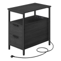 Odkládací stolek s vestavěnými zásuvkami a USB porty ROD 60x35 cm černá