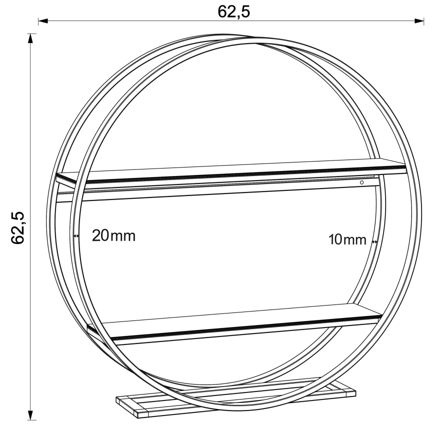 Odkládací stolek SHELF pr. 62,5 cm dub