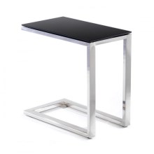 Odkládací stolek STIVAR 30x50 cm chrom/černá