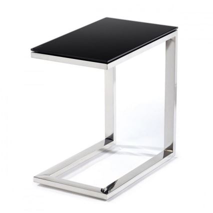 Odkládací stolek STIVAR 30x50 cm lesklý chrom/černá
