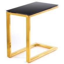 Odkládací stolek STIVAR 51x50 cm zlatá/černá