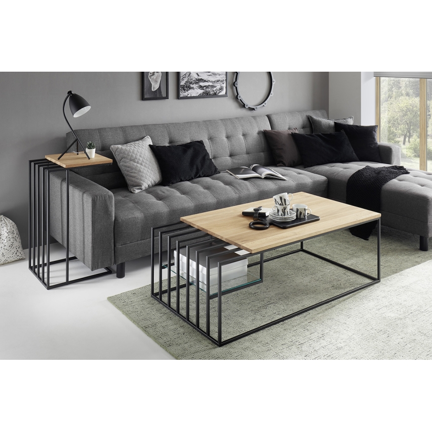 Odkládací stolek ZAIRA 40x35 cm dub