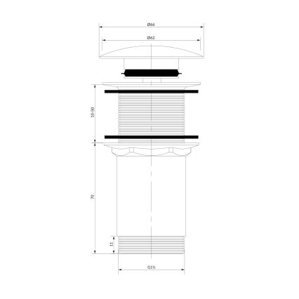 OMNIRES A716CR - Umyvadlová výpusť CLICK-CLACK pr. 6,6 cm lesklý chrom